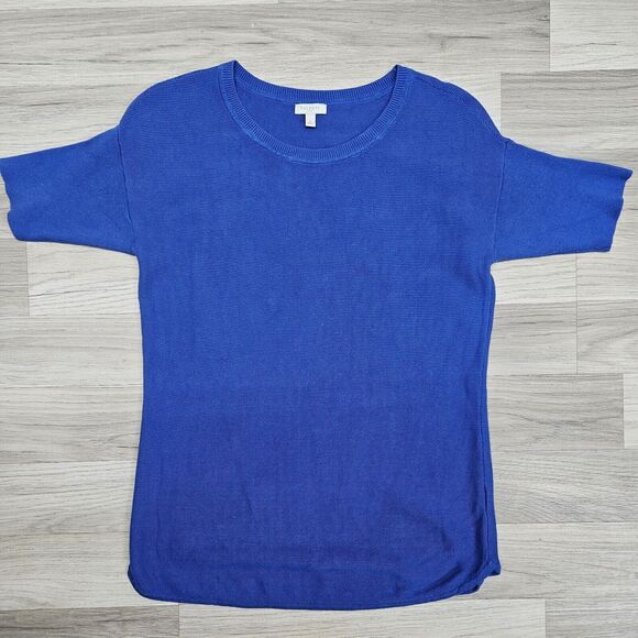 TALBOTS Top Womens Blue Woven Cotton Blouse Small - Picture 1 of 8